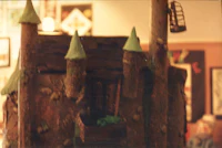 a cake with a castle on it