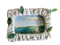 a piece of cloth with a painting on it