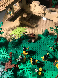 a lego model of a jungle scene