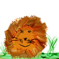 a drawing of a lion in the grass