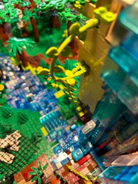 a close up of a lego city