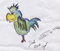 a drawing of a bird