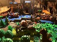 a lego model of a medieval castle